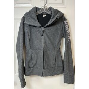Bench Slinker II B Full‎ Zip Hooded Fleece Jacket Herringbone Gray Women's XS